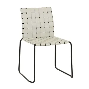 Quinn Dining Chair - Linen Grey - Black Metal by GlobeWest, a Chairs for sale on Style Sourcebook