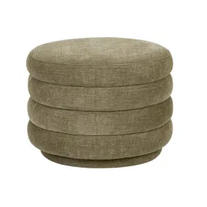 Kennedy Ribbed Medium Round Ottoman - Copeland Olive by GlobeWest, a Ottomans for sale on Style Sourcebook