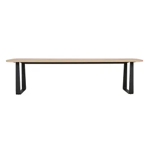 Piper Sleigh Dining Table - New Oak - Black by GlobeWest, a Dining Tables for sale on Style Sourcebook