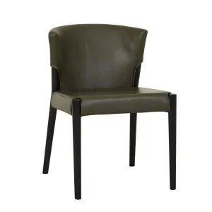 Sketch Ronda Upholstered Dining Chair - Kale Leather - Black Onyx by Sketch, a Chairs for sale on Style Sourcebook