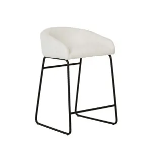 Hilton Barstool - Natural White Tweed - Black by GlobeWest, a Bar Stools for sale on Style Sourcebook