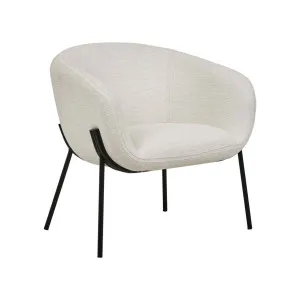 Albie Occasional Chair - Natural White Tweed - Black Metal by GlobeWest, a Chairs for sale on Style Sourcebook