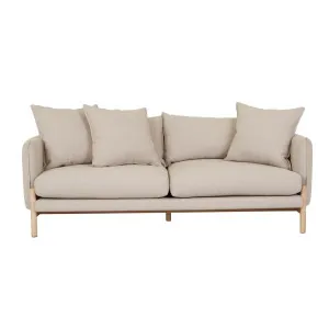 Vittoria Ingrid 3 Seater Sofa - Buttermilk Tweed - Natural Ash by GlobeWest, a Sofas for sale on Style Sourcebook