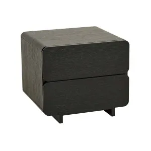 Tatum Beside - Matt Dark Oak - Black by GlobeWest, a Bedside Tables for sale on Style Sourcebook