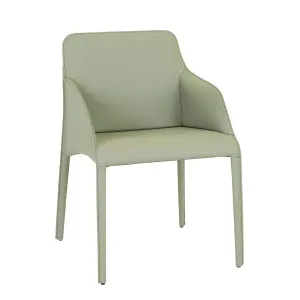 Percy Dining Armchair - Moss Recycled Leather by GlobeWest, a Chairs for sale on Style Sourcebook