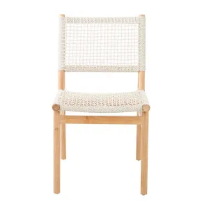 Mira Dining Chair - White Braid - Natural Teak by GlobeWest, a Outdoor Chairs for sale on Style Sourcebook