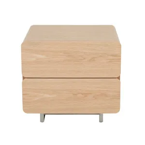 Tatum Beside - Natural Ash - Brushed Stainless Steel by GlobeWest, a Bedside Tables for sale on Style Sourcebook