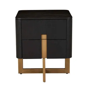 Wyatt Milan Bedside - Matt Black - Gold by GlobeWest, a Bedside Tables for sale on Style Sourcebook