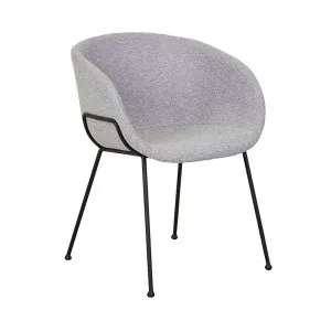 Duke Dining Armchair - Lead Grey Tweed - Black by GlobeWest, a Chairs for sale on Style Sourcebook