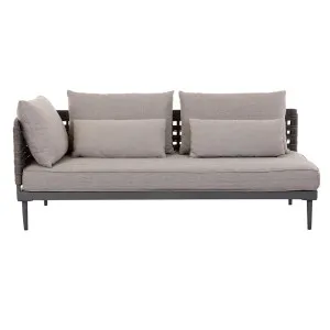 Cabana Weave 2 Seater Left Sofa - Graphite - Charcoal by GlobeWest, a Outdoor Sofas for sale on Style Sourcebook