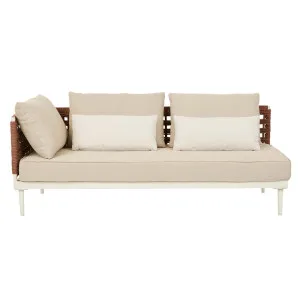 Cabana Weave 2 Seater Left Sofa - Brique - Ivory by GlobeWest, a Outdoor Sofas for sale on Style Sourcebook