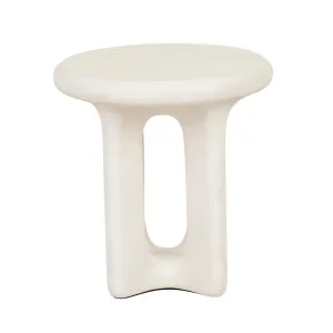 Petra Round Side Table - Ivory by GlobeWest, a Tables for sale on Style Sourcebook