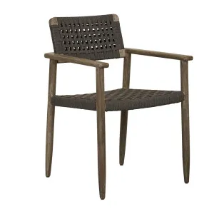 Tide Drift Dining Armchair - Graphite - Clay Teak by GlobeWest, a Outdoor Chairs for sale on Style Sourcebook