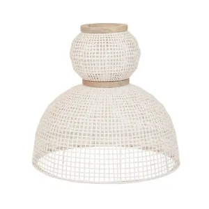 Granada Dome Pendant - Chalk - Aged Teak by GlobeWest, a Pendant Lighting for sale on Style Sourcebook