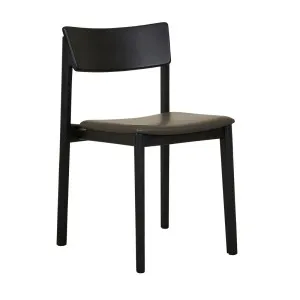 Sketch Poise Upholstered Dining Chair - Armour Leather - Black Onyx by Sketch, a Chairs for sale on Style Sourcebook