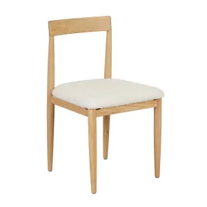 Rory Dining Chair - Frost Boucle - Light Oak by GlobeWest, a Chairs for sale on Style Sourcebook