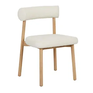 Olsen Dining Chair - Frost Boucle - Light Oak by GlobeWest, a Chairs for sale on Style Sourcebook