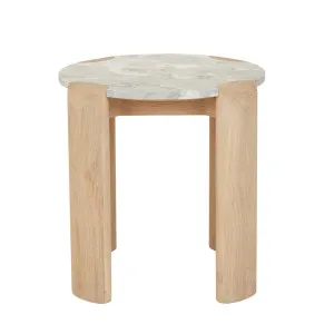 Willa Marble Side Table - Grey Marble - Light Oak by GlobeWest, a Side Table for sale on Style Sourcebook