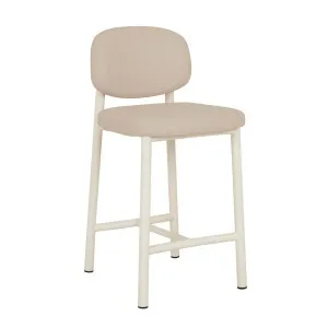 Lori Metal Frame Barstool - Sandstone PU - Bone Powdercoated Metal by GlobeWest, a Bar Stools for sale on Style Sourcebook