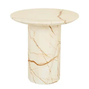 Atlas Decagon Side Table - Matt Brown Vein Marble by GlobeWest, a Side Table for sale on Style Sourcebook