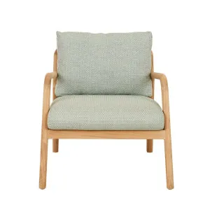 Belle Outdoor Occasional Chair - Seafoam Sunproof - Natural Teak by GlobeWest, a Outdoor Chairs for sale on Style Sourcebook