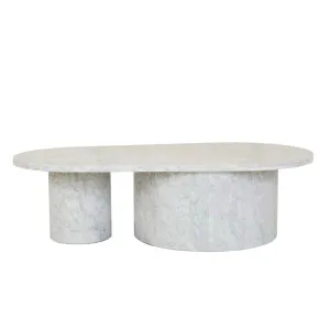 Atlas Pillar Coffee Table - Matt White Marble by GlobeWest, a Coffee Table for sale on Style Sourcebook