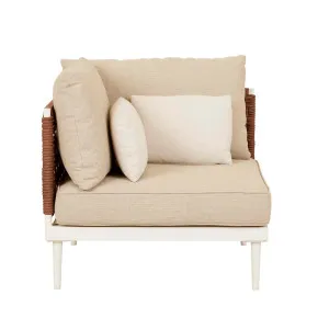 Cabana Weave 2 Seater Left Sofa - Brique - Ivory by GlobeWest, a Outdoor Sofas for sale on Style Sourcebook