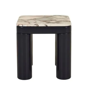 Frankie Marble Side Table - Matt Ocean Marble - Gloss Navy by GlobeWest, a Side Table for sale on Style Sourcebook