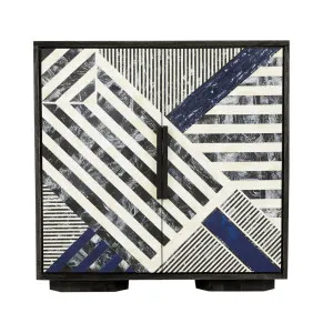 Zafina Abstract Storage Unit - Cobalt Bone - Black Mango Wood by GlobeWest, a Sideboards, Buffets & Trolleys for sale on Style Sourcebook