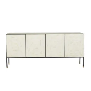 Zahra Facet Buffet - Natural - Gunmetal by GlobeWest, a Sideboards, Buffets & Trolleys for sale on Style Sourcebook