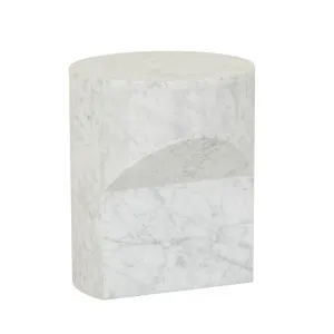 Atlas Pinnacle Side Table - White Marble by GlobeWest, a Side Table for sale on Style Sourcebook