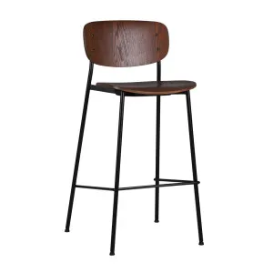 Lathan Barstool - Walnut Ash - Black Metal by GlobeWest, a Bar Stools for sale on Style Sourcebook