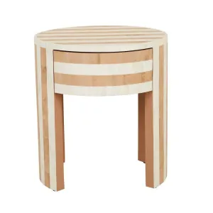 Zafina Bedside - Nude Stripe by GlobeWest, a Bedside Tables for sale on Style Sourcebook