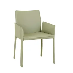 Lachlan Dining Armchair - Moss Recycled Leather by GlobeWest, a Chairs for sale on Style Sourcebook