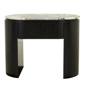 Pluto Open Bedside - Matt Ocean Marble - Black Oak by GlobeWest, a Bedside Tables for sale on Style Sourcebook