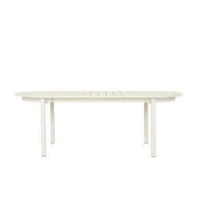 Pier Curve Slatted Extension Dining Table - White by GlobeWest, a Tables for sale on Style Sourcebook