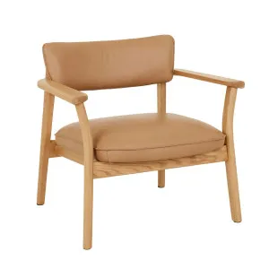 Sketch Poise Occasional Chair - Pecan Leather - Light Oak by Sketch, a Chairs for sale on Style Sourcebook