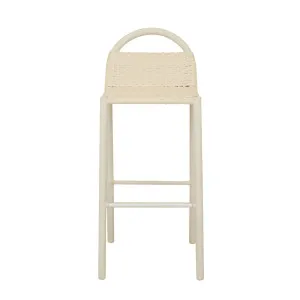 Jules Woven Outdoor Barstool - Shell - Linen Metal by GlobeWest, a Outdoor Chairs for sale on Style Sourcebook