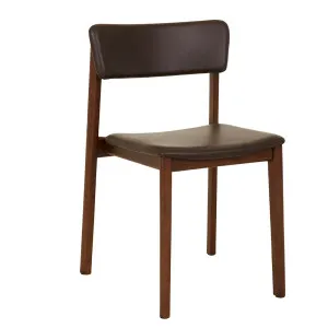 Sketch Poise Upholstered Back Dining Chair - Cigar Leather - Smoked Oak by Sketch, a Chairs for sale on Style Sourcebook