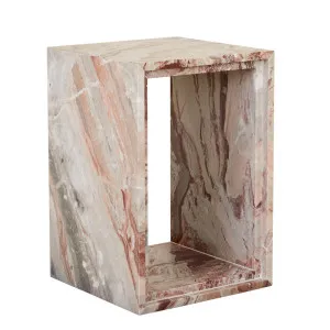 Ponte Side Table - Monica Red Marble by GlobeWest, a Bedside Tables for sale on Style Sourcebook