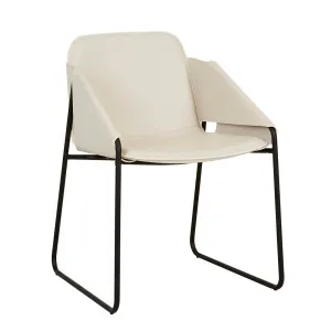 Rye Dining Armchair - Light Linen Grey - Black Metal by GlobeWest, a Chairs for sale on Style Sourcebook