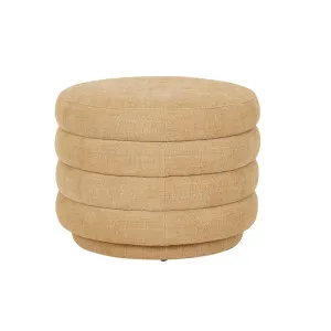 Kennedy Ribbed Medium Round Ottoman - Copeland Honey by GlobeWest, a Ottomans for sale on Style Sourcebook