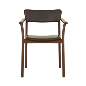 Sketch Poise Upholstered Back Armchair - Cigar Leather - Smoked Oak by Sketch, a Chairs for sale on Style Sourcebook