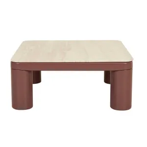 Frankie Marble Coffee Table - Natural Travertine - Gloss Brick by GlobeWest, a Coffee Table for sale on Style Sourcebook