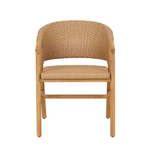 Mauritius Wrap Dining Armchair - Safari Weave - Honey Teak by GlobeWest, a Outdoor Chairs for sale on Style Sourcebook