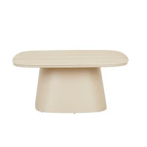 Valencia Curve Coffee Table - Faux Travertine - Beige by GlobeWest, a Tables for sale on Style Sourcebook