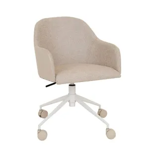 Riley Office Chair - Feather Speckle - Sandstone PU by GlobeWest, a Chairs for sale on Style Sourcebook