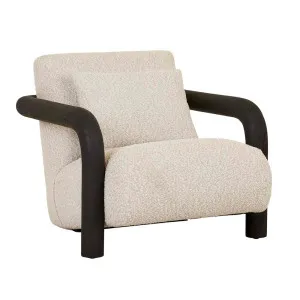 Trove Wrap Occasional Chair - Ivory Boucle - Black by GlobeWest, a Chairs for sale on Style Sourcebook