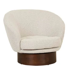 Trove Classic Occasional Chair - Ivory Boucle - Chestnut by GlobeWest, a Chairs for sale on Style Sourcebook