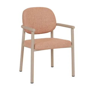 Lori Metal Frame Dining Armchair - Peach - Matt Cashmere by GlobeWest, a Bar Stools for sale on Style Sourcebook